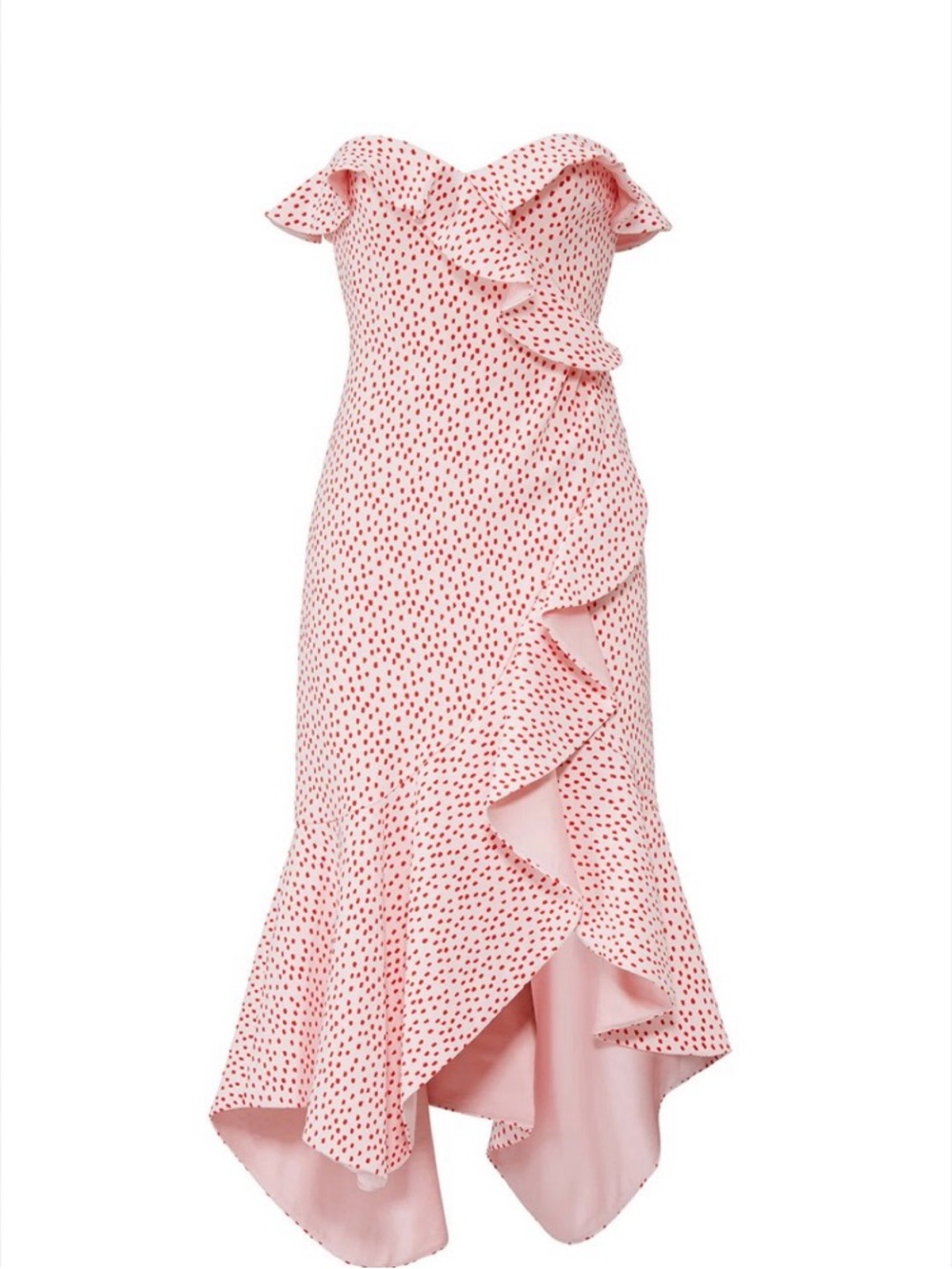 Jonathan Simkhai Pink Polka-Dot Asymmetrical Dress